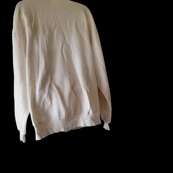 Vintage 90s Jerzees Cream Cardigan With Festive Cardinal & Holly Print Design - Picture 11 of 14